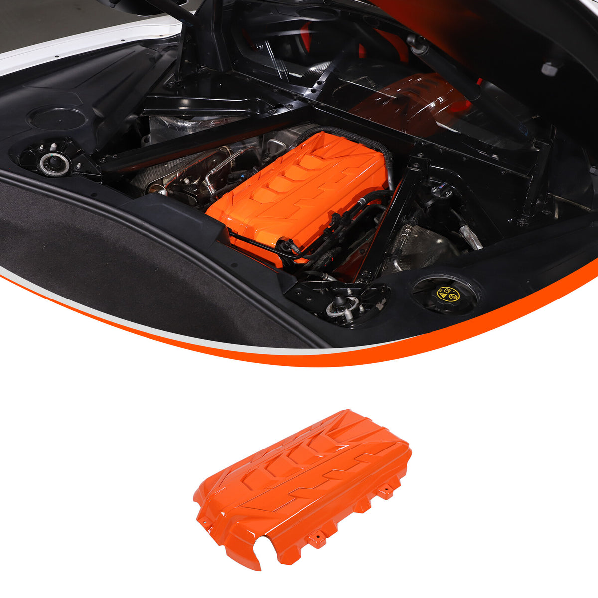Orange Replacement Engine hood panel Trim Cover For Corvette C8 2020-26 8