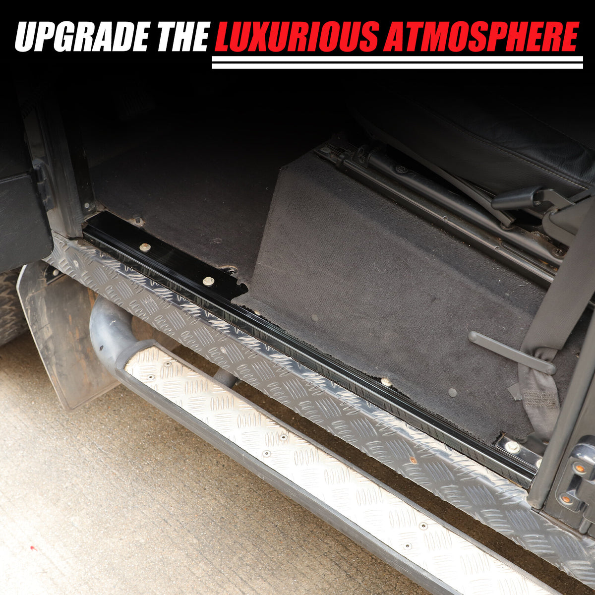 Steel Interior Door Sill Trim Guard Plate Trim For LR Defender L316 2004-2018 11