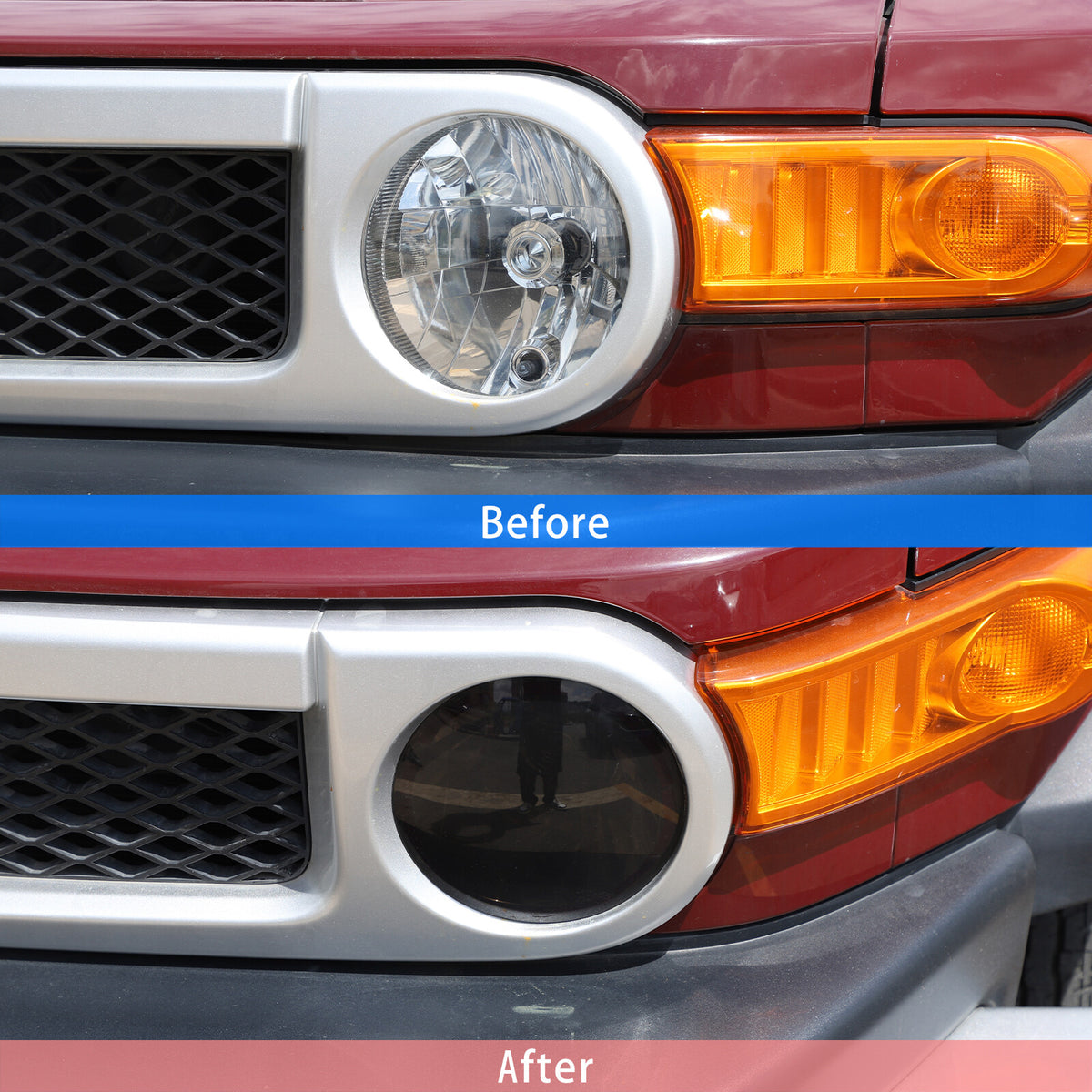 Black Smoked Front Left + Right Headlight Lens Cover For Toyota FJ Cruiser 07-21 8