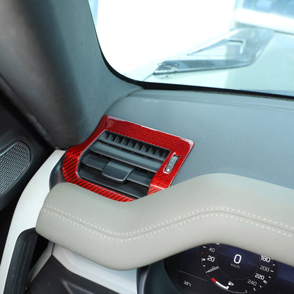 Red Real Carbon Fiber Air Vent Outlet Cover Trim For LR Defender L663 2020-24 9
