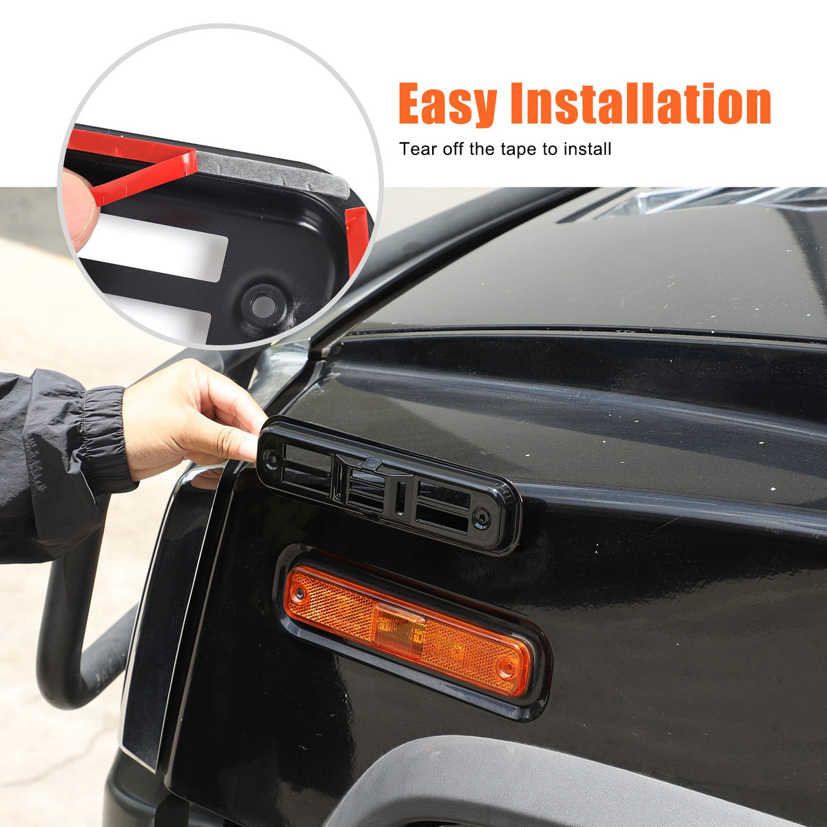 Glossy Piano Black Roof & Side Turn Signal Light Trim Set For Hummer H2 2003-09 11