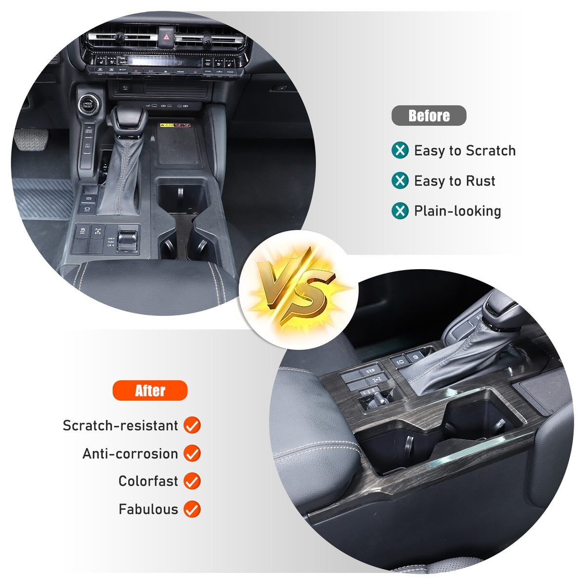 Black Wood Grain Center Console Gear Panel Trim for Toyota Prado LC250 24+ 24