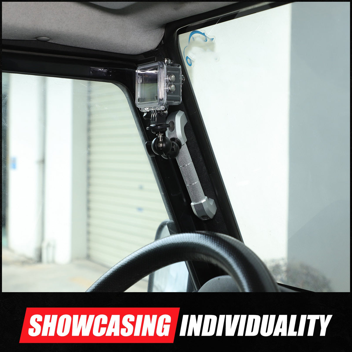 Silver Aluminum A-Pillar Handle W Cam Mount For LR Defender L316 2004-2018 9