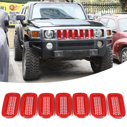 Sport Red ABS Front Grille Insect Screen Trim For Hummer H3 2005-2009 1