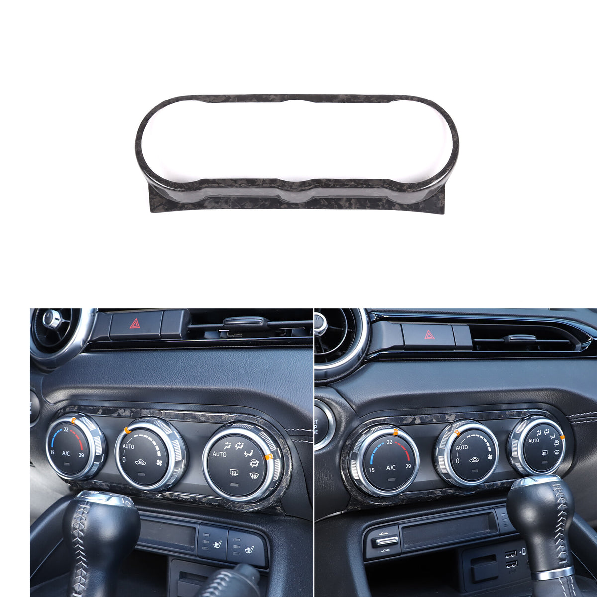 Forged Carbon Fiber Interior Air conditioning knob frame Trim For Mazda MX-5 16+ 18