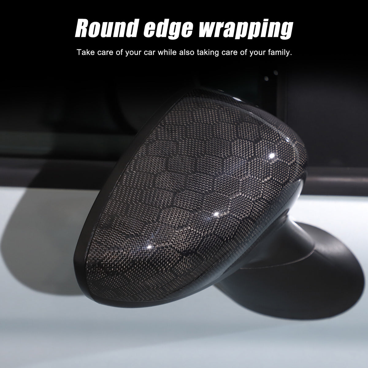 Honeycomb Carbon Fiber Exterior Side Mirror Trim For Fiat 500 Abarth 595 2010+ 13