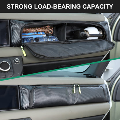Carbon Fiber Texture Passenger Dashboard Storage Bag For LR Defender L663 2020+ 6