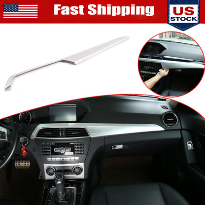 Silver ABS Center Console Trim Cover For Mercedes-Benz C-Class W204 2010-2013 1