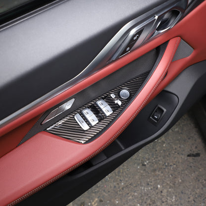 Window Lift Switch Trim Frame For BMW 4 Series 2021-2022 Carbon Fiber Style US 9