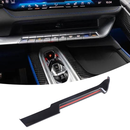 Glossy Piano Black Dashboard Side Air Outlet Trim Strip Set For Corvette C8 26+ 15