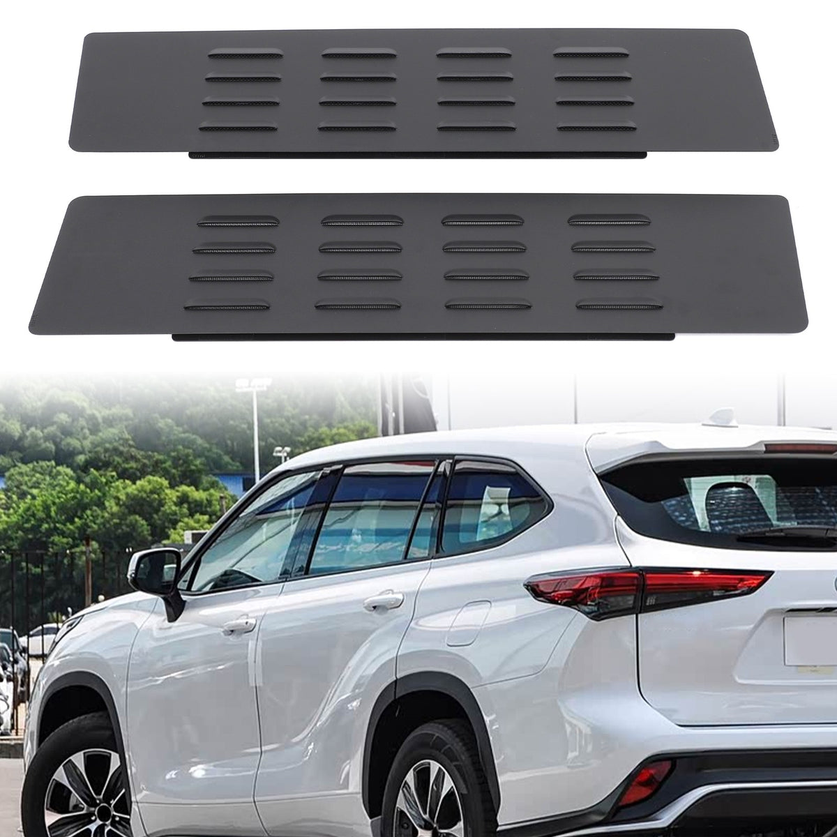 Rear Door Window Louver Air Vent Panel Trim For Toyota Highlander XU70 2022+ 7