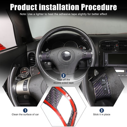 Real Carbon Fiber Steering Wheel Button Cover Trim For Corvette C6 2005-2013 3