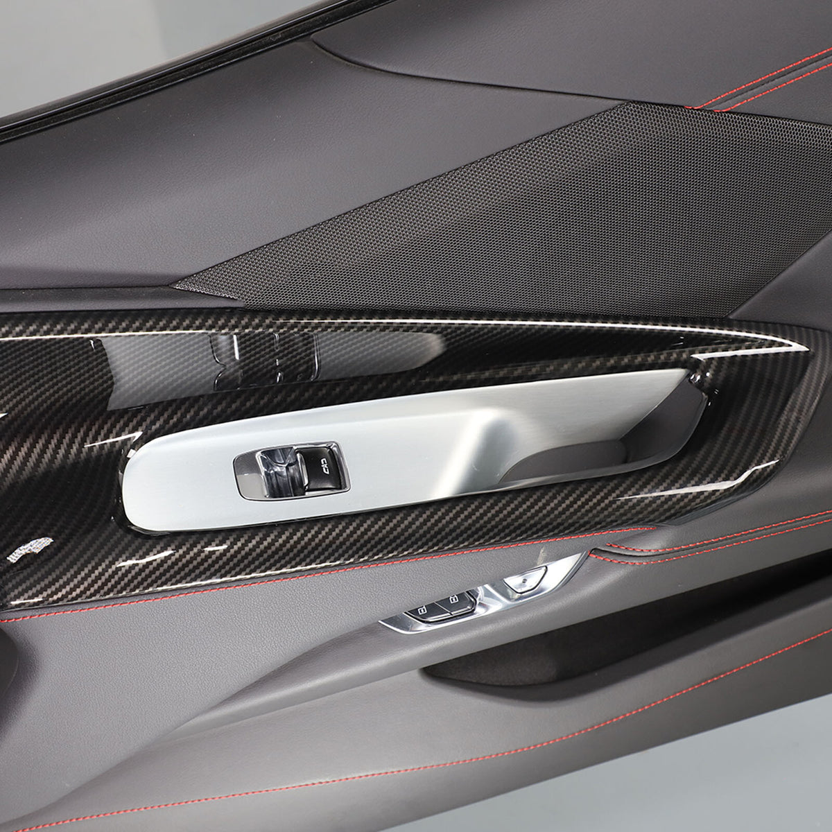 Carbon Fiber ABS Interior Door Panel Trim Cover Frame For Corvette C8 2020-2026 9