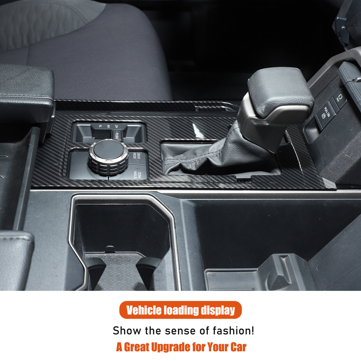 Carbon Center Console Gear Shift Panel Storage Box For Toyota Tundra/Sequoia 22+ 12