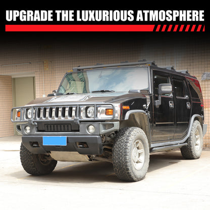 Black Alloy Black Front bumper Lower Grille Trim Cover For Hummer H2 2003-2009 8