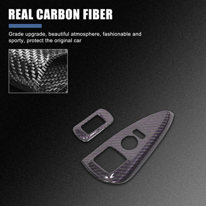 Real Carbon Fiber Window Lift Switch Button Trim Frame For Corvette C6 2005-2013 11