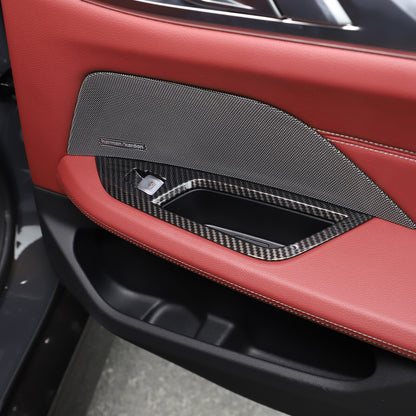 Window Lift Switch Trim Frame For BMW 4 Series 2021-2022 Carbon Fiber Style US 13