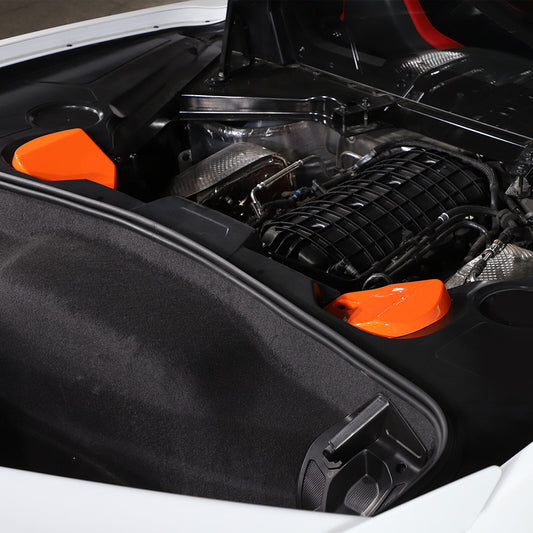 Orange Rear Shock Tower Protective Cover Trim For Corvette C8 Coupe 20-26 US 2