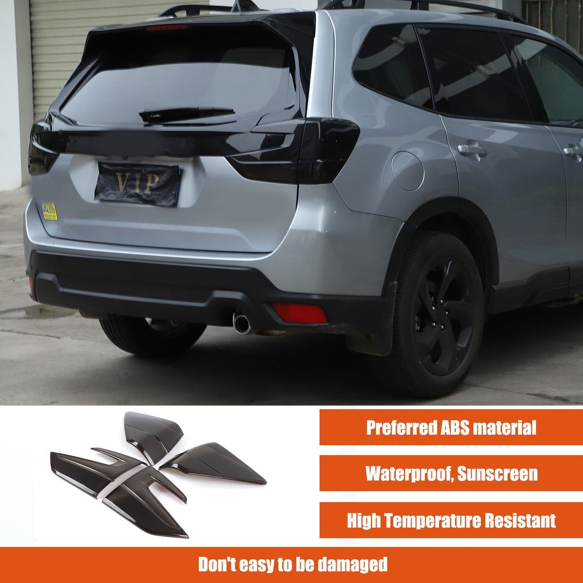 Transparent Gray ABS Tail Light Smoked Cover Trim For Subaru Forester SL 2019-24 2