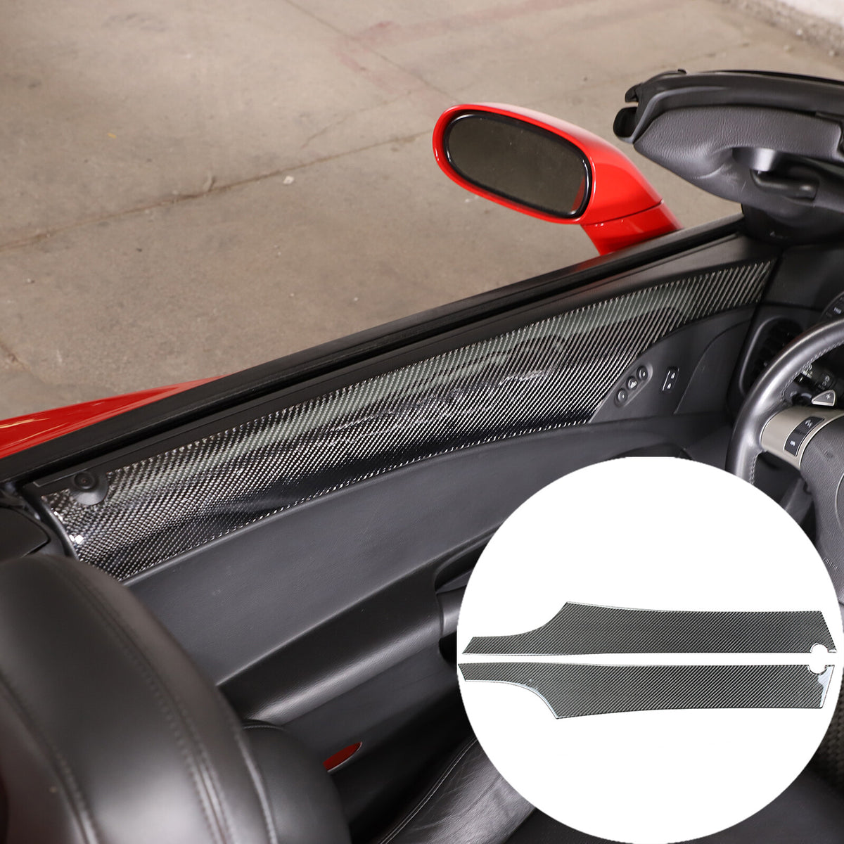 Carbon Fiber Interior Door Upper Panel Trim Sticker For Corvette C6 2005-2013 4