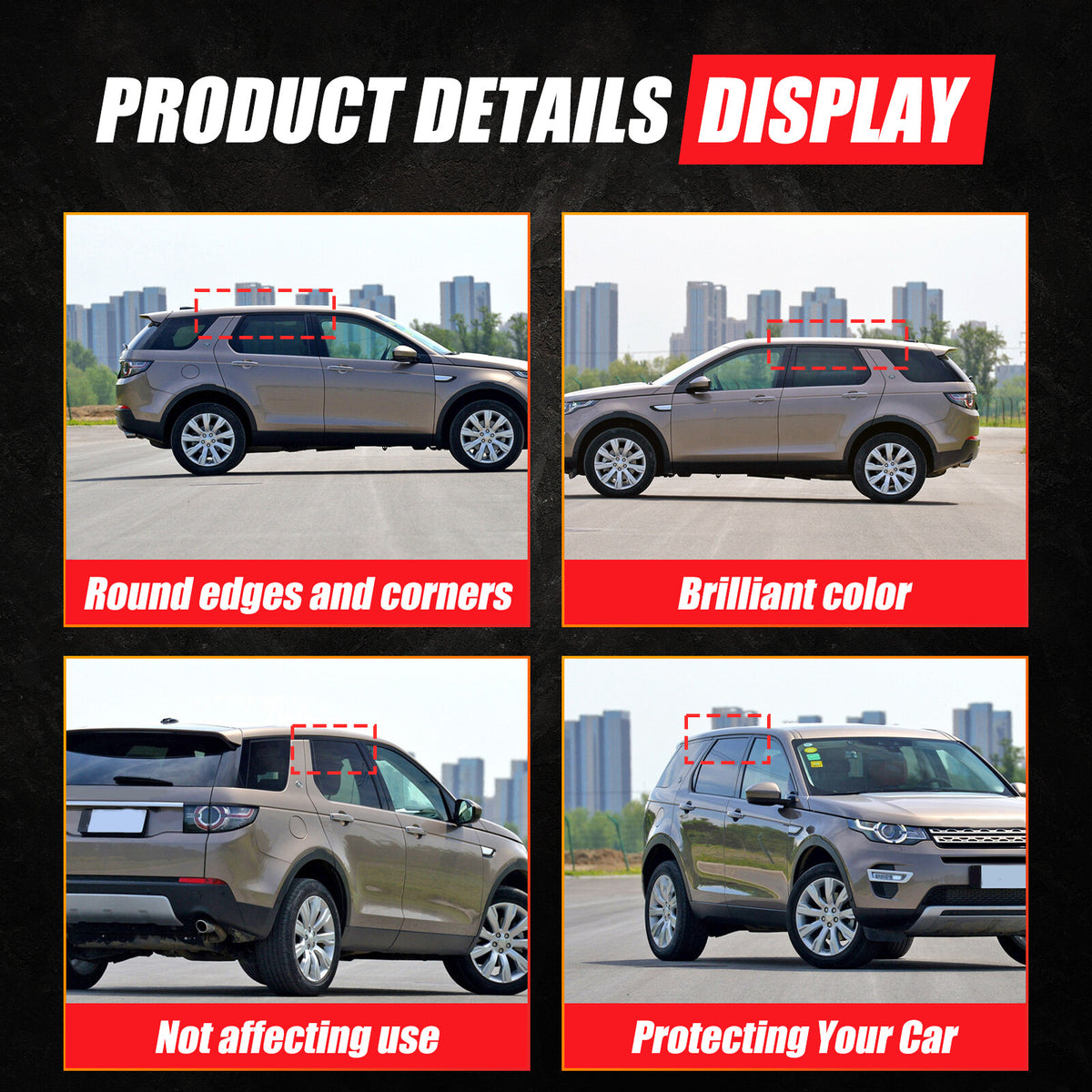 Rear Door Window Louver Air Vent Panel Trim Cover For LR Discovery Sport 2015-25 8