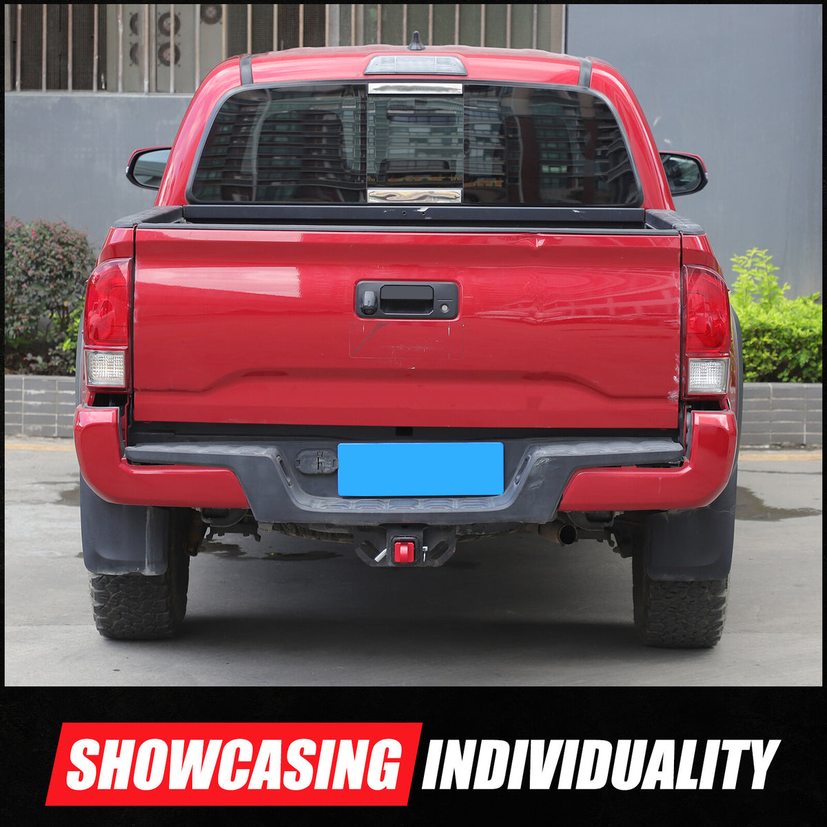 Red Aluminum Alloy Trailer Mount Receiver Hitch Tow Hook For Toyota Tacoma 16-22 3