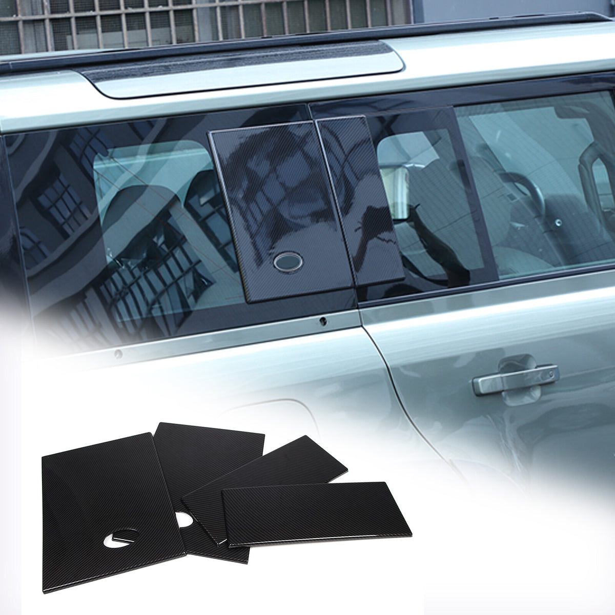 ABS Carbon fiber Rear Side Window Cover Panel Trim For LAND ROVER DEFENDER 20-24 2