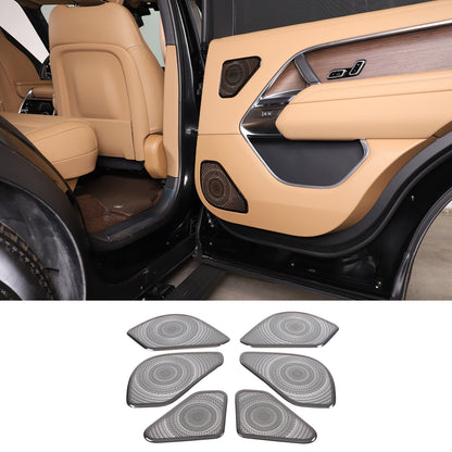6PCS Black Stainless Door Speaker Trim Cover For LR Range Rover Vogue 2023 4