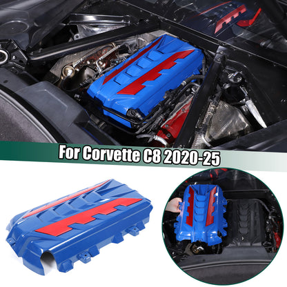 Blue Engine Bay Panel Cover Trim in Edge Red For Corvette C8 2020-26 1