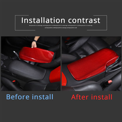 Red Real Carbon Fiber Center Console Armrest Box Cover For Corvette C6 2005-13 3