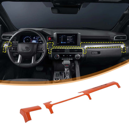 Orange Center Console Trim Strip Cover For Toyota Tacoma SR/SR5 2024+ 17