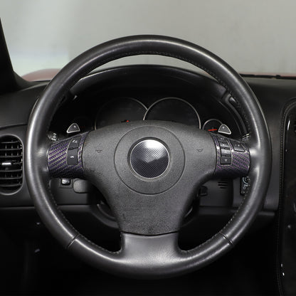 Real Carbon Fiber Steering Wheel Button Cover Trim For Corvette C6 2005-2013 15