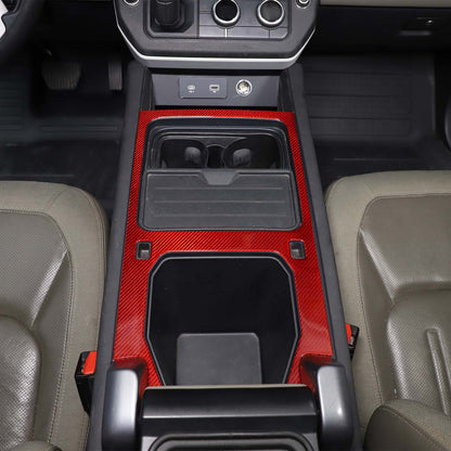 Real Carbon Fiber Console Water Cup Panel Trim For LR Defender L663 110 2020-23 8