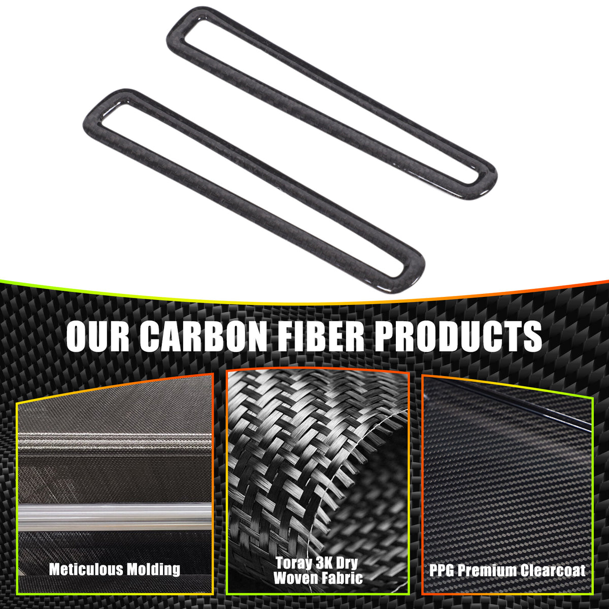 Real Carbon Fiber Interior Window Air Outlet Trim For Nissan GT-R R35 2008-16 7