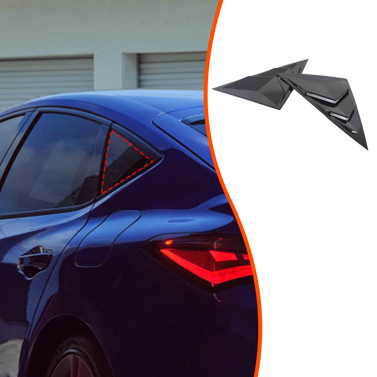 Carbon Fiber ABS Rear Quarter Window Louvers Trim For Acura Integra 2023-2024 1