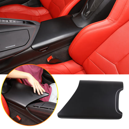 Matt Black ABS Center Console Armrest Box Cover For Corvette C8 2020-2026 2