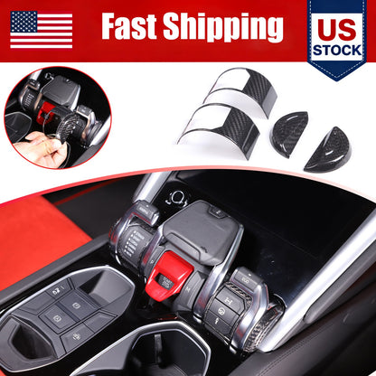 Dry Carbon Fiber Sport Mode Switch Frame Trim Cover For Lamborghini URUS 2018-23 1