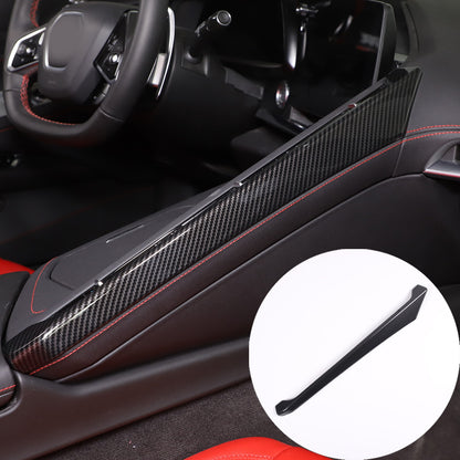 ABS Carbon Fiber Center A/C Button Left Side Strip Trim Cover For Corvette C8 21
