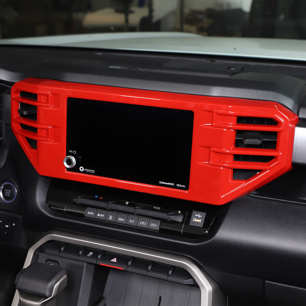Red Interior Center Air vent Frame Trim Cover For Toyota Tundra 2022-2026 2