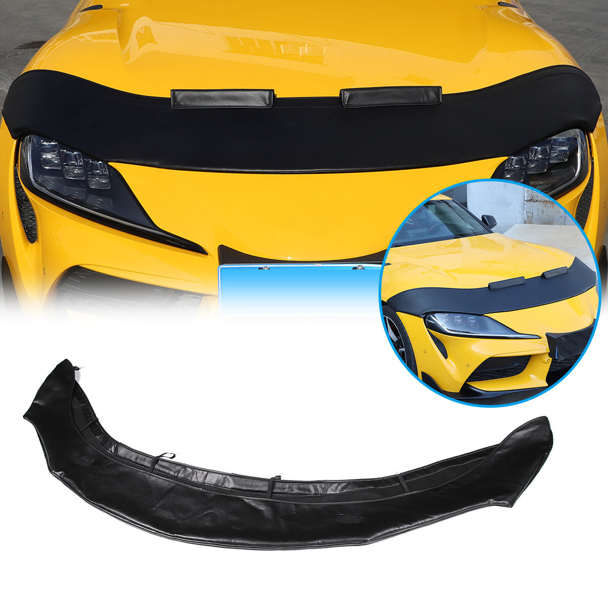 Black Hood Sand Guard Protection Forming Cover For Toyota Supra 2019-2022 US 2