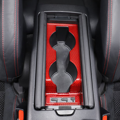 Red Real Carbon Fiber Interior Center Console Trim Set Kit For Subaru BRZ 22+ 95