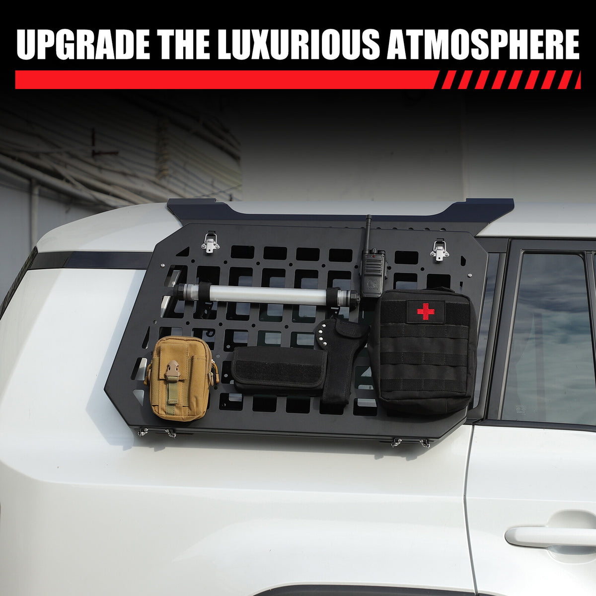 Left Side Molle Panel Trunk Shelf Storage Organizer For Land Cruiser LC250 US 13