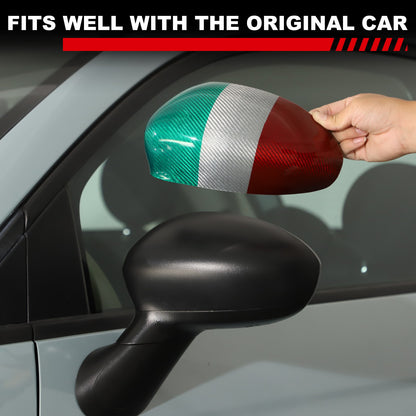 Tri-Color Real Carbon Fiber Side Mirror Cover Trim For Fiat 500 312 2010+ 8