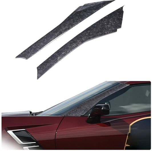 Real Forged Carbon Fiber A-pillar Panel Sticker Trim For Corvette C7 2014-2019 1