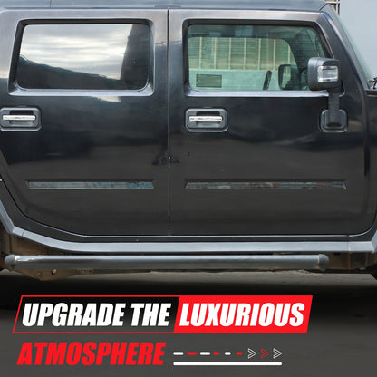 Black Titanium Stainless Steel Body Molding Trim Strips For Hummer H2 2003‑2009 22