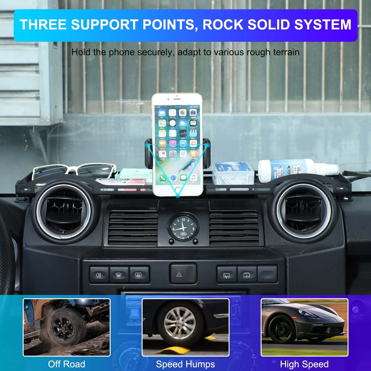 Off-Road Dashboard Phone Holder Bracket For Land Rover Defender L316 2004-2018 13