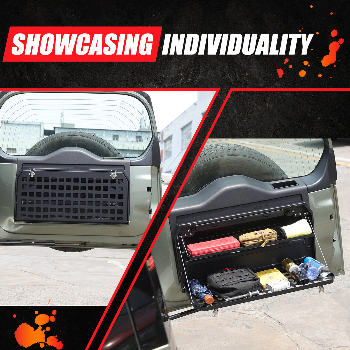 Alloy Rear Tailgate Shelf Rack Foldable Table For Land Rover Defender 2020-24 US 9