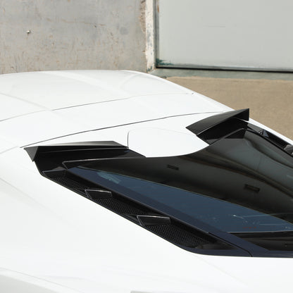 Matte Black Rear Windshield Spoiler Trim Strip For Corvette C8 Coupe 2020+ 15