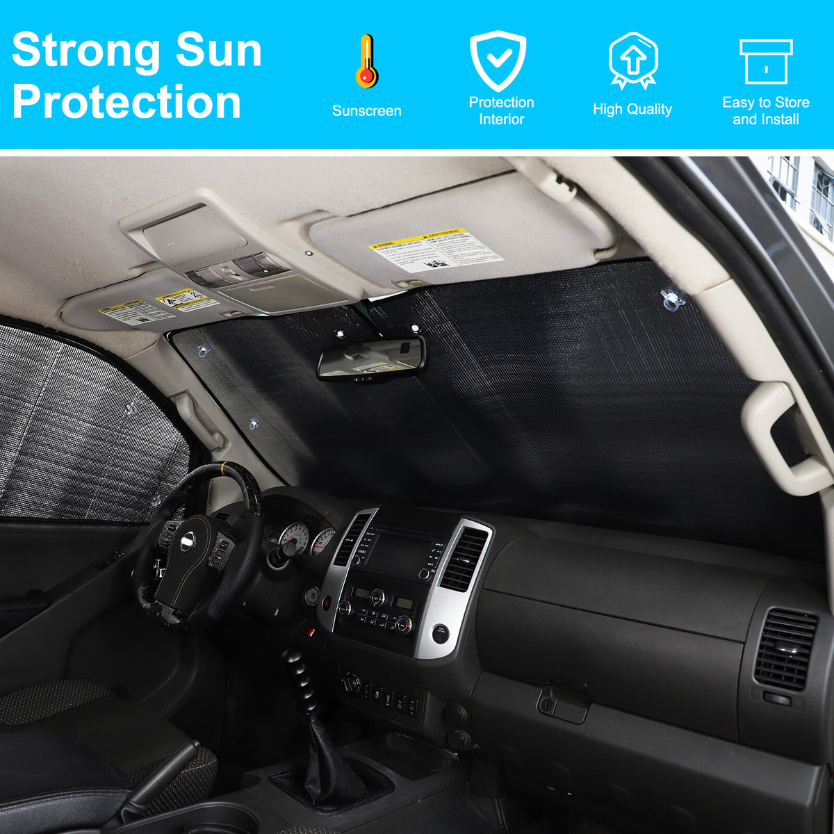 Car Sun Shade Windshield Window Cover For Nissan Frontier King Cab 13-21 US 12