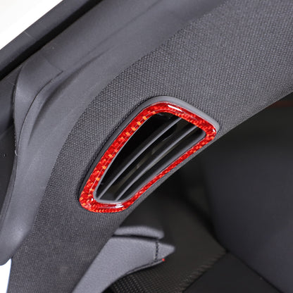Red Soft Carbon Fiber Interior Decor Trim Kit Cover Set For Corvette C8 20-25 80